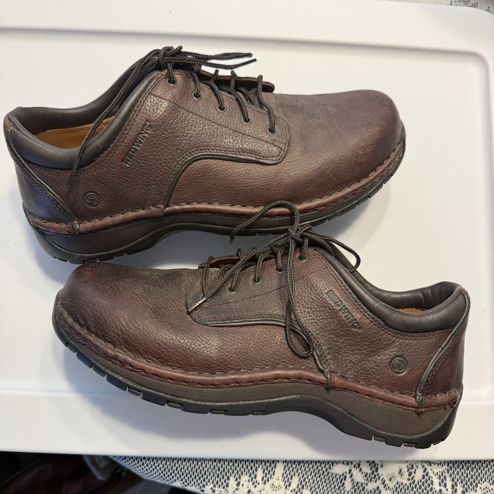 Red Wing 8704 Excelon Oxford Shoes Leather Mens Size 10.5 Work Safety Toe